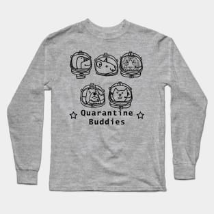 Space Crew 2420 Quarantine Buddies Line Drawing Long Sleeve T-Shirt